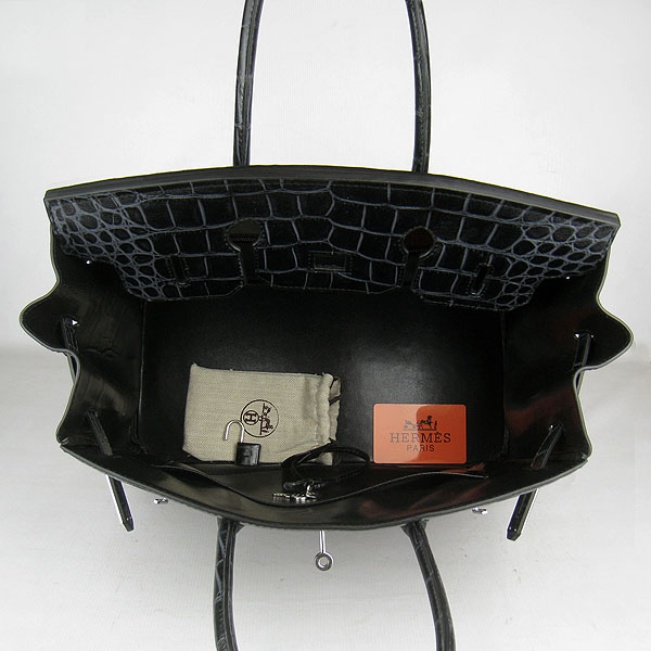 High Quality Fake Hermes Birkin 35CM Togo Veins Leather Bag Black 6089